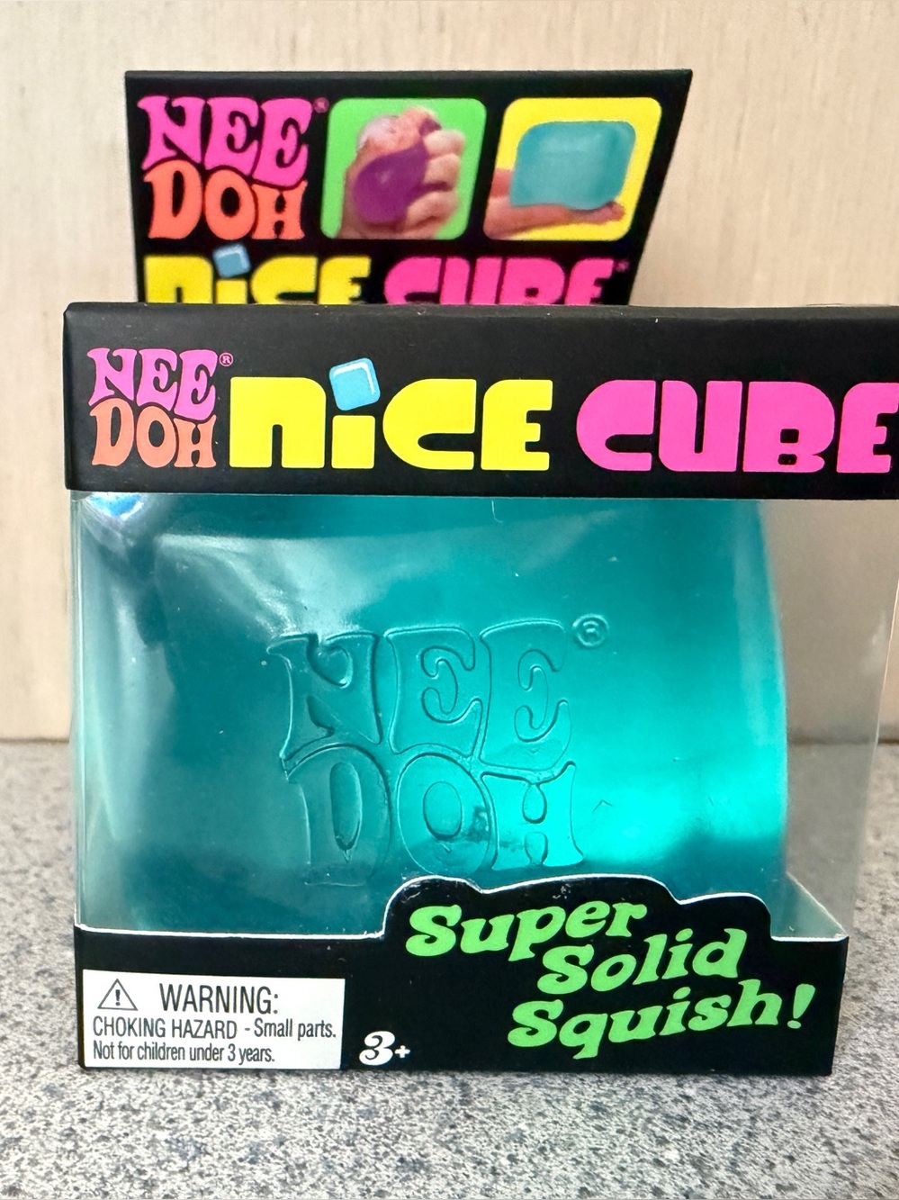 New Nee Doh Nice Cube Blue Super Solid Squish Schylling Needoh Squishy Toy Cube